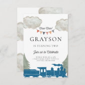Train Birthday Invitation Boys Einladung (Vorne/Hinten)