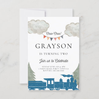 Train Birthday Invitation Boys Einladung
