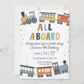 Train Birthday Invitation Editable Template- Train Einladung (Vorderseite)