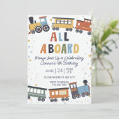 Train Birthday Invitation Editable Template- Train Einladung (Stehend Vorderseite)