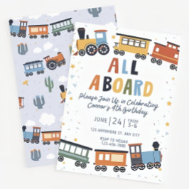 Train Birthday Invitation Editable Template- Train Einladung