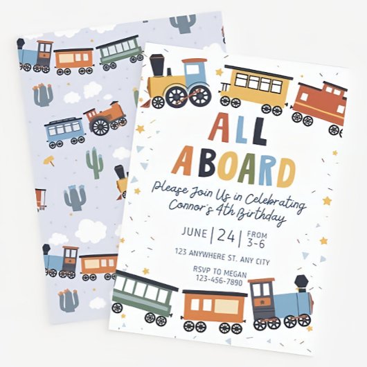 Train Birthday Invitation Editable Template- Train Einladung