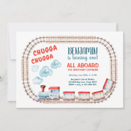 Train Birthday Invite Boy Chugga Choo Bahn Party  Einladung