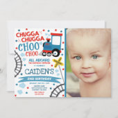 Train Birthday Invite Chugga Chugga Choo Choo Einladung (Vorderseite)