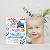 Train Birthday Invite Chugga Chugga Choo Choo Einladung (Stehend Vorderseite)