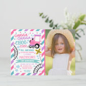 Train Birthday Invite Chugga Chugga Choo Choo Einladung (Stehend Vorderseite)