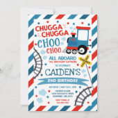 Train Birthday Invite Chugga Chugga Choo Choo Einladung (Vorderseite)