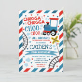 Train Birthday Invite Chugga Chugga Choo Choo Einladung (Stehend Vorderseite)