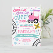 Train Birthday Invite Chugga Chugga Choo Choo Einladung (Stehend Vorderseite)