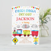 Train Birthday Invite Chugga Chugga Choo Choo Einladung (Stehend Vorderseite)
