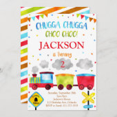 Train Birthday Invite Chugga Chugga Choo Choo Einladung (Vorne/Hinten)