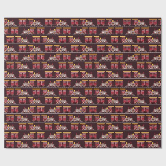 Train Birthday Party Baby Dusche Geschenkpapier (Flach)