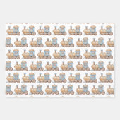 Train Birthday Party Baby Dusche Geschenkpapier Set (Vorderseite 2)
