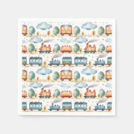 Train Birthday Party Baby Dusche Wasserfarbe Serviette