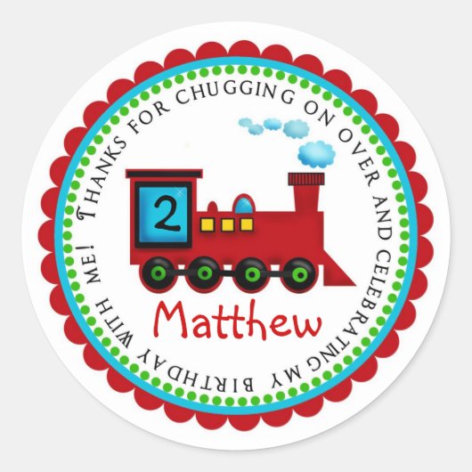 Train Birthday Stickers (Vorderseite)