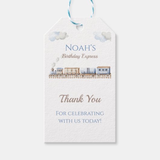 Train Birthday Vielen Dank für Ihre Unterstützung Geschenkanhänger (Vorderseite)