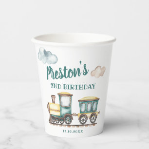 Train Boy 2. Geburtstag Papier Cup Thema Pappbecher
