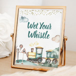 Train Boy Birthday Nass Your Whistle Sign Poster