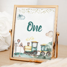 Train Boy Birthday Tischnummer Card Poster