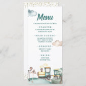 Train Boy Second Birthday Menu Card Menükarte (Vorne/Hinten)