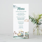 Train Boy Second Birthday Menu Card Menükarte (Stehend Vorderseite)