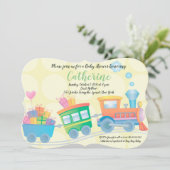 Train Caboose Motor Babydusche Einladung (Stehend Vorderseite)