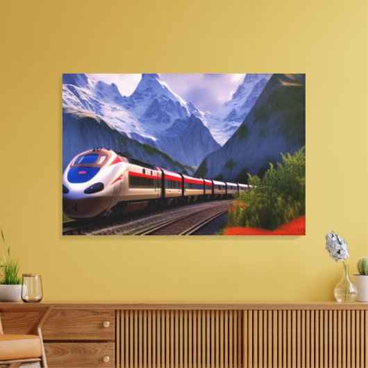 Train Canvas Print Leinwanddruck (Insitu (Wohnzimmer))
