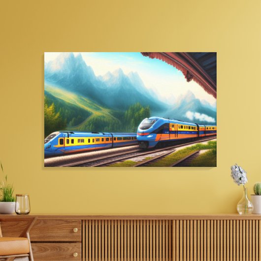 Train Canvas Print Leinwanddruck (Insitu (Wohnzimmer))