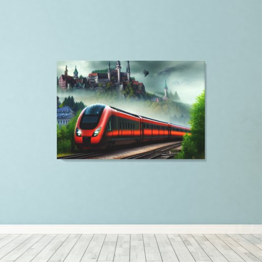Train Canvas Print Leinwanddruck (Insitu (Holzboden))