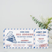 Train Choo Choo Einladung (Stehend Vorderseite)