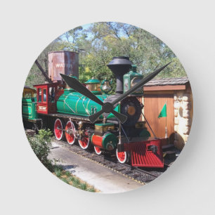 Train Clock Runde Wanduhr