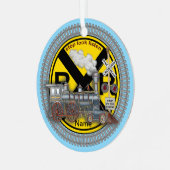 Train Crossing  Ornament Aus Metall (Vorderseite links)