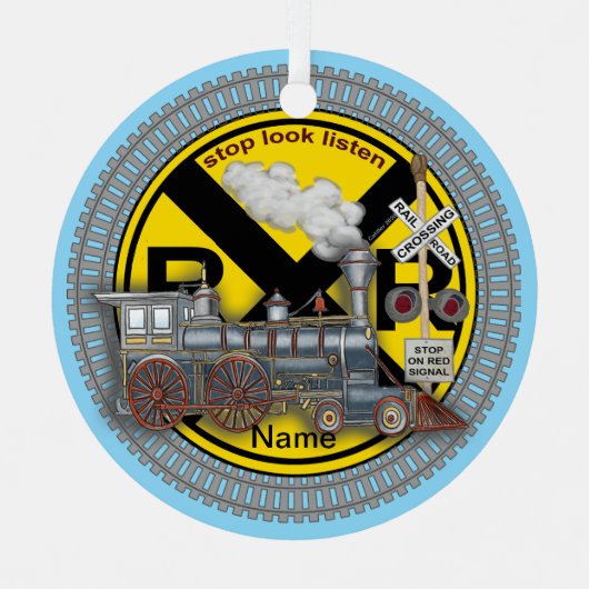 Train Crossing  Ornament Aus Metall (Vorderseite)