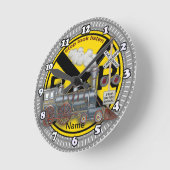 Train Crossing  Runde Wanduhr (Winkel)