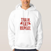 Train Eat Repeat Hoodie – Motivational Gym Hoodie (Vorderseite)
