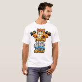 Train Eat Sleep Tuna Repeat Funny Gym Cat Shirt (Vorne ganz)