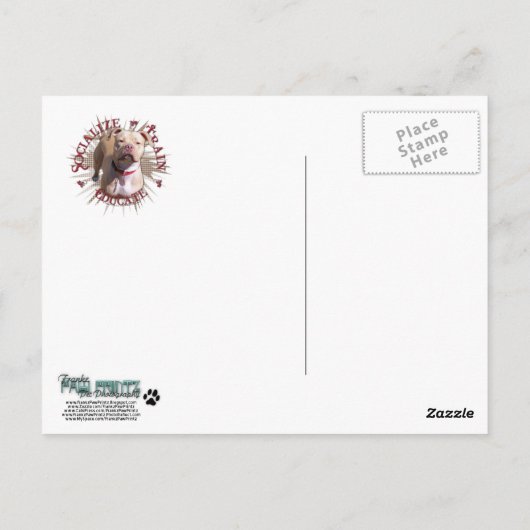 Train Educate Pitbull Postkarte (Rückseite)