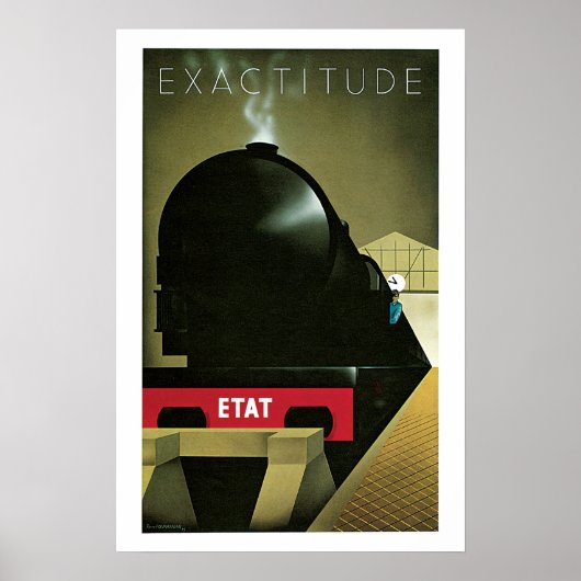 Train Exactitude Vintage Travel Poster (Vorne)
