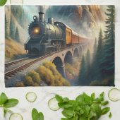 Train Fleece Blanket Geschirrtuch (Gefaltet)