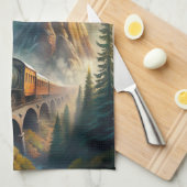 Train Fleece Blanket Geschirrtuch (Viertel Falte)