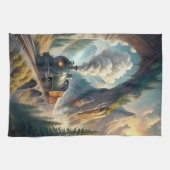 Train Fleece Blanket Geschirrtuch (Horizontal)