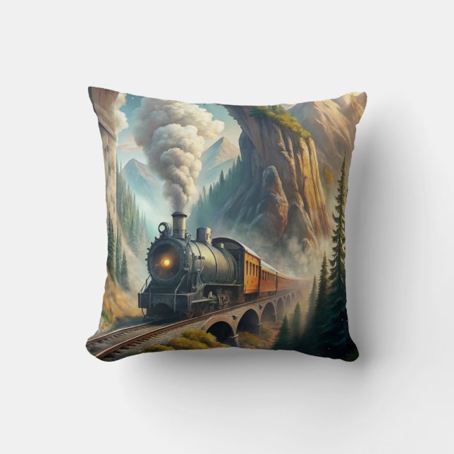 Train Fleece Blanket Kissen (Vorderseite)