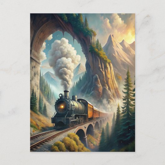 Train Fleece Blanket Postkarte (Vorderseite)
