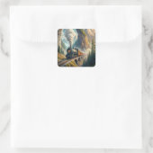 Train Fleece Blanket Quadratischer Aufkleber (Tasche)