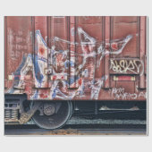 Train Graffiti Grunge Colorful Urban Street Art Geschenkpapier (Flach)