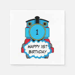 Train Happy Birthday Napkins Serviette