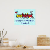 Train Happy Birthday Poster Name anpassbar (Küche)