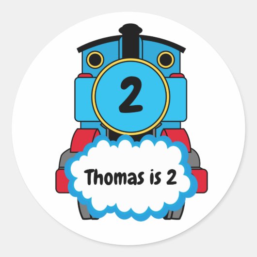 Train Happy Birthday Round Aufkleber (Vorderseite)