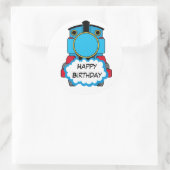 Train Happy Birthday Round Aufkleber (Tasche)
