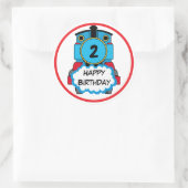 Train Happy Birthday round Sticker (Tasche)